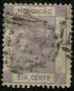 Hong Kong SC# 12 / SG# 10 Queen Victoria, 6¢ canceled