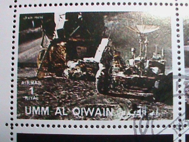 UMM AL QIWAIN STAMP -SPACE AND FIRST MAN ON THE MOON- COMPLETE LARGE CTO SHEET