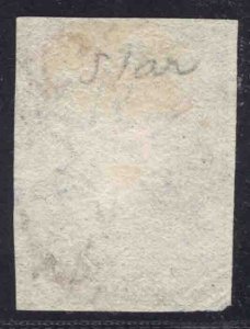 MOMEN: ST. HELENA SG #1 1856 IMPERF UNUSED NO GUM £500 LOT #66246