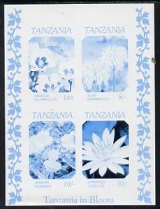 Tanzania 1986 Flowers unmounted mint imperf colour proof ...