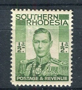 RHODESIA; 1937 early GVI issue fine Mint hinged 1/2d. value