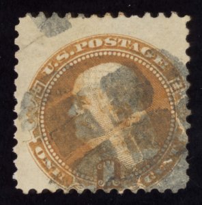 US Scott 112 Used 1c buff Benjamin Franklin, G Grill Lot F054 bhmstamps