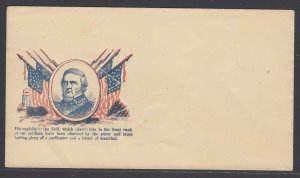 Civil War Patriotic cover - His Exploits in the Field, which Placed Him in Front