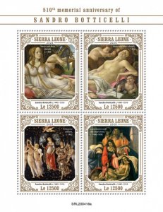 SIERRA LEONE - 2020 - Sandro Botticelli - Perf 4v Sheet -Mint Never Hinged