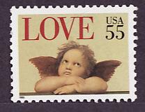 2958 Love Cherub 55-cent mint single