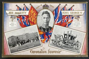 1937 Southampton England Coronation King George VI Souvenir Postcard Cover