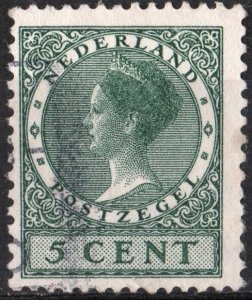 Netherlands: SC#147 5c Queen Wilhelmina (1924) Used