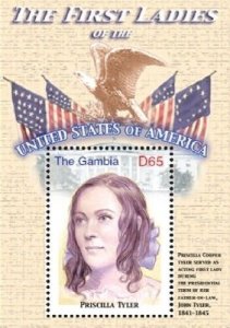 GAMBIA FIRST LADIES OF THE UNITED STATES - PRISCILLA TYLER S/S MNH