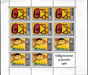 Netherlands 1965 Semi-Postal Sheet of 11.  VF/Never Hinged