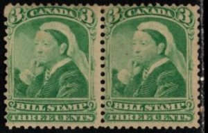 1868 Canada Scott #- FB40 3 Cents Queen Victoria Third Issue Bill Stamp Unused