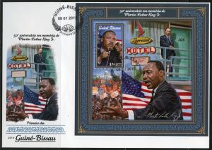 GUINEA BISSAU 2017  50th MEMORIAL ANN OF MARTIN LUTHER KING, Jr. S/S  FDC