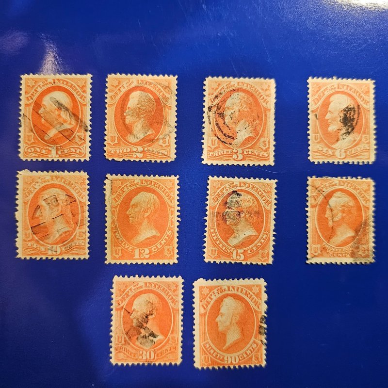 US 015-024 Dept. Interior full used set in very good condition! CSV 185.00