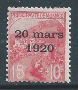 Monaco #B14 NH 15c+10c View of Monaco Surcharged