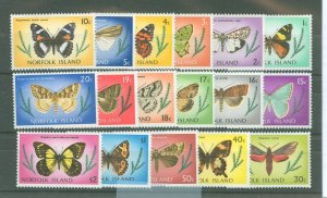 Norfolk Island #201-17 Unused Single (Complete Set) (Butterflies)