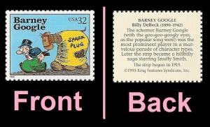 US 3000i Comic Strip Classics Barney Google 32c single MNH 1995