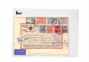 BH105 1951 AUSTRALIA Melbourne GB Lewes REGISTERED Airmail First Flight 