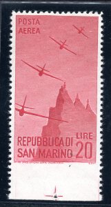 Airmail Lire 20 n. 57d not serrated bottom - MNH