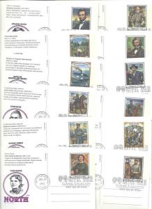 UX200-19 Civil War Picture Post Card Artmaster FDCs 
