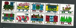 Christmas Seals from 1967 MNH block of 10