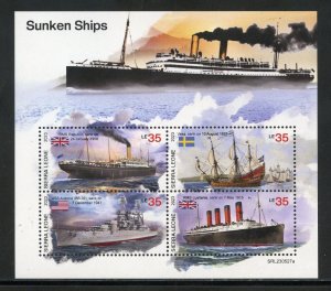 SIERRA LEONE 2023 SUNKEN SHIPS SHEET MINT NEVER HINGED