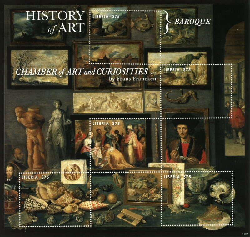 Liberia Stamps 2013 MNH History of Art Baroque Frans Francken 5v M/S II