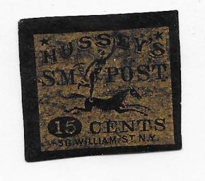 U S 87LE3 Hussey's Local Post Mint
