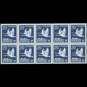 SWEDEN 1968 - Scott# C8b Flying Swans PB Set of 10 NH