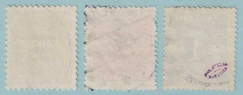 DENMARK J18, J19 AND J22  POSTAGE DUES  USED - GROUP OF THREE STAMPS