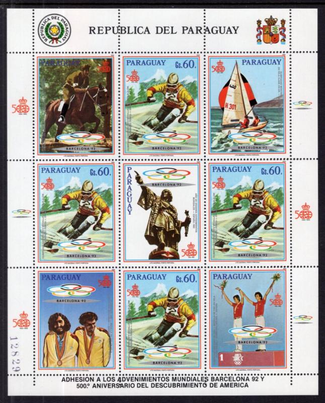 Paraguay 2263 Winter Olympics Sheet MNH VF