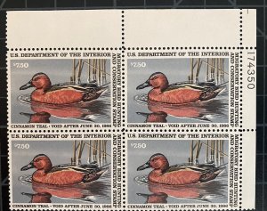 US Stamps-SC# RW52 - MNH - Plate Block Of 4 - CV $60.00