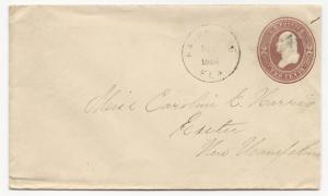 US Postal Sationery Cover Scott #U277 Fairbanks, FL DPO 2 September 16, 1888