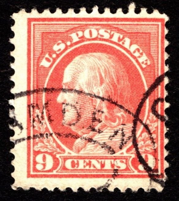 1914, US 9c, Franklin, Used, Sc 415