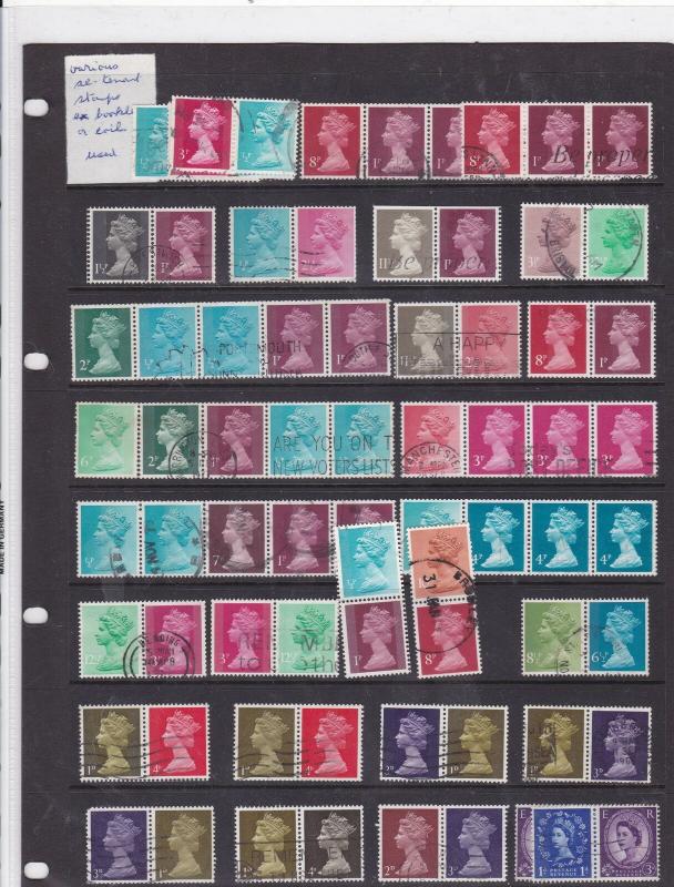 great britain setenant stamps machins  ref 10369