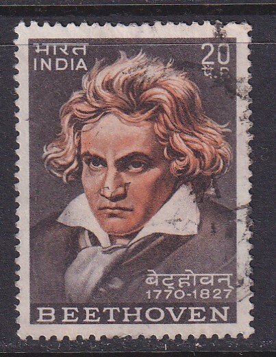 India (1970) #529 used; Beethoven