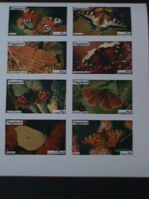 NAGALAND- BEAUTIFUL LOVELY BUTTERFLIES- IMPERF-MNH-SHEET-VERY FINE-EST $12