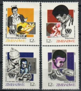 Zimbabwe Stamp 541a-541d  - UN Child Survival Program