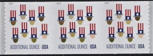 US 5341 MNH VF/XF 24 Cent Uncle Sam Hats Coil Strip of 3