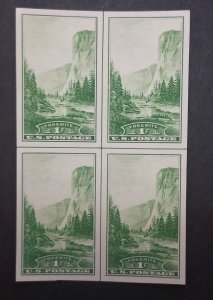 US Scott 756 1c Yosemite Centerline Cross Stamp Block MINT MNH NGAI T6710