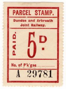 (I.B) Dundee & Arbroath Joint Railway : Parcel Stamp 5d