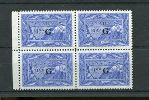 CANADA  OFFICIALS SCOTT#O27  BLOCK OF FOUR  VF MINT NH--SCOTT VALUE $320.00