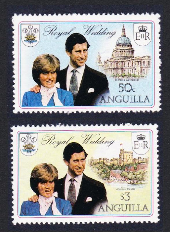 Anguilla Charles and Diana Royal Wedding 2v Watermark SG#468-469 SC#444b+46b