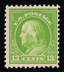 GENUINE SCOTT #513 F-VF MINT OG NH 1919 APPLE GREEN P-11 UNWATERMARKED  #7400