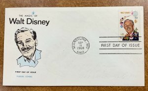 1355   Walt Disney  Scarcer Fluegel Cachet 1968 fdc