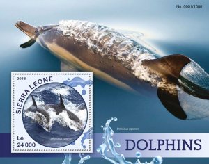 SIERRA LEONE - 2016 - Dolphins - Perf Souv Sheet - Mint Never Hinged