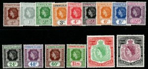 LEEWARD ISLANDS SG126/40 1954 DEFINITIVE SET MNH