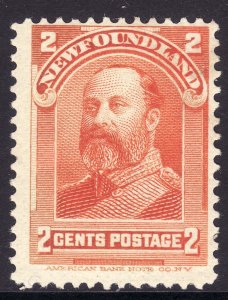 Sc# 81 1897 Newfoundland Canada Edward VII Prince of Wales 2¢ MMH CV $6.50