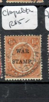 JAMAICA KGV 1 1/2D   WAR STAMP CHAPELTON     CDS       PP1005H
