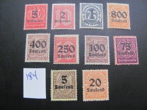 GERMANY 1923 MNH MI. 88-98  OFFICIAL SETS VF/XF 5 EUROS (184)