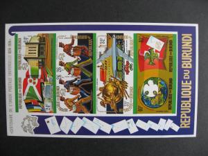 Burundi, UPU centenary MNH imperf souvenir sheet Sc C202c 