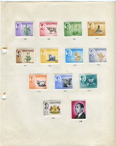 LESOTHO; 1960s early pictorial issue fine Mint lot on album page to 2R.  